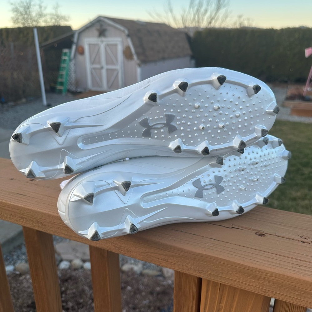 Under Armour Highlight 2 MC Knit Football Cleats White  Men's Sz 13 EUC - Picture 6 of 6
